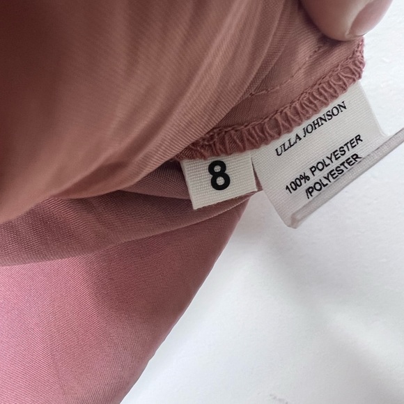 ULLA JOHNSON Women’s Britt Ruffled Cold Shoulder  Blouse In Clay Size 8 - Picture 7 of 7